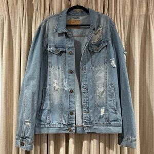 Men’s XL distressed denim jacket